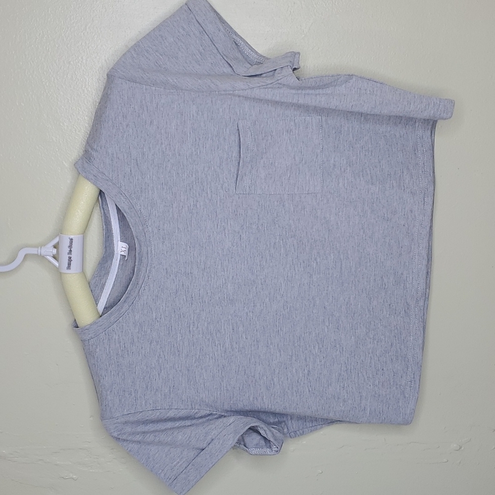 Womens crop top t-shirt gray xl short sleeved